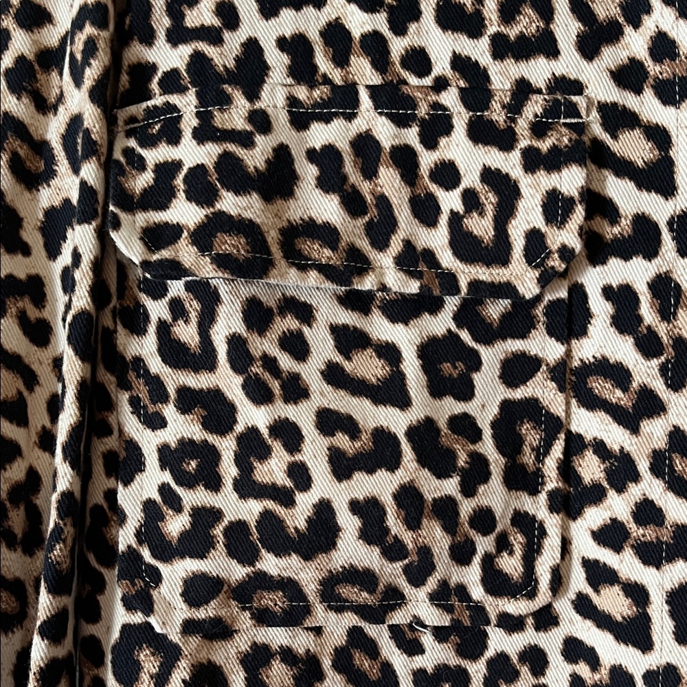 H & M Cotton Twill Animal Print Shacket Jacket Medium - Picture 5 of 12